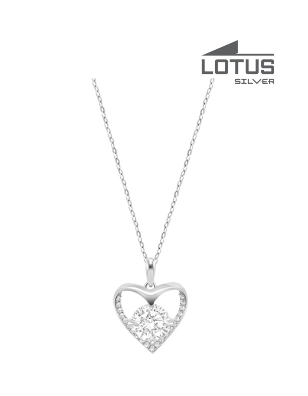 LOTUS SILVER HEART NECKLACE